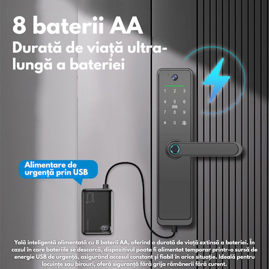 Lacăt Electronic în culoare Negru cu Conectivitate Wi-Fi