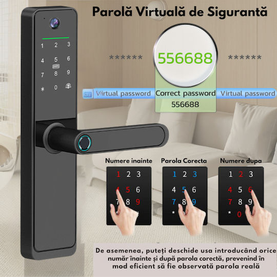 Lacăt Electronic în culoare Negru cu Conectivitate Wi-Fi