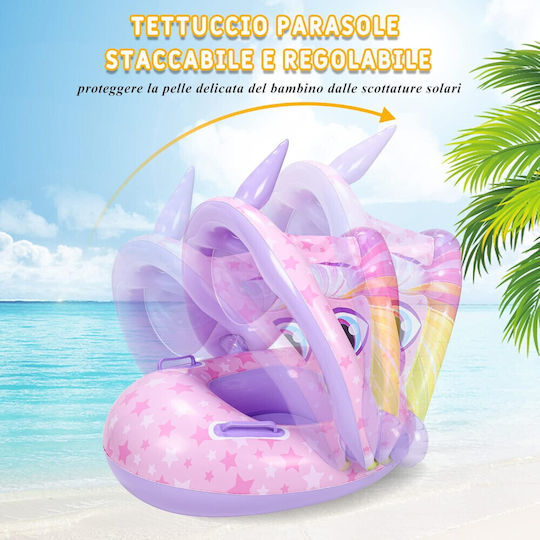 Kids' Swim Ring Unicorn Purple-Pink Shade 70cm 4epx99