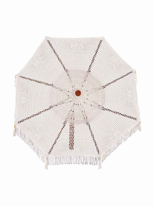 Umbrella Floor Round Wooden Beige D2.5m