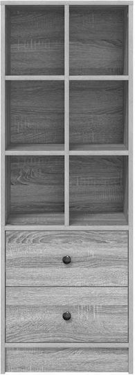 Дървен Офисен Шкаф Сив Сонома 45.5x34x127см
