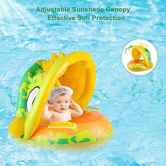 Σωσίβιο Swimtrainer με Σκίαστρο Κίτρινο Παιδικό Δράκος
