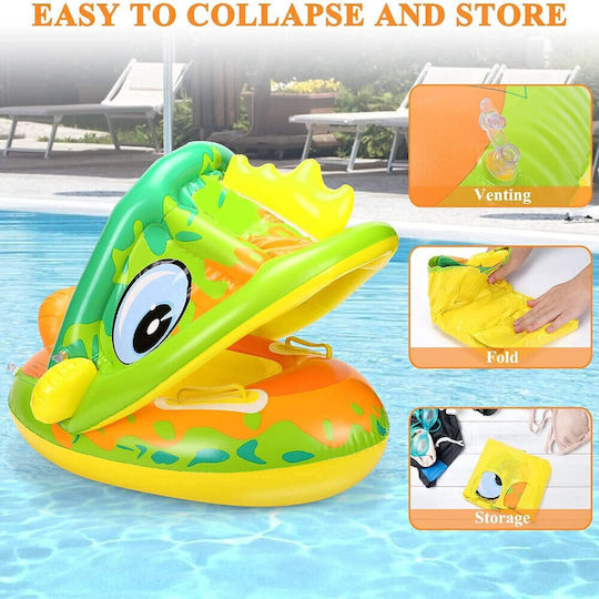 Σωσίβιο Swimtrainer με Σκίαστρο Κίτρινο Παιδικό Δράκος