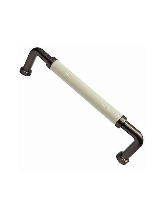 Premier Mâner Mobilier din Porțelan & Zamak & Metal Black 174mm (Distanța între Centre 160mm) 11993-160-BRZ1 1buc