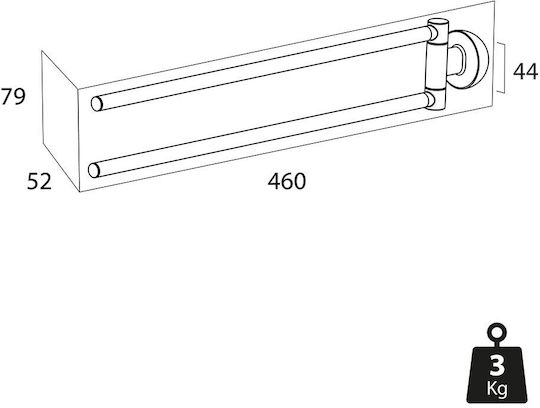 TIGER Double Wall-Mounted Bathroom Rail ​45.9x5.2cm Gold