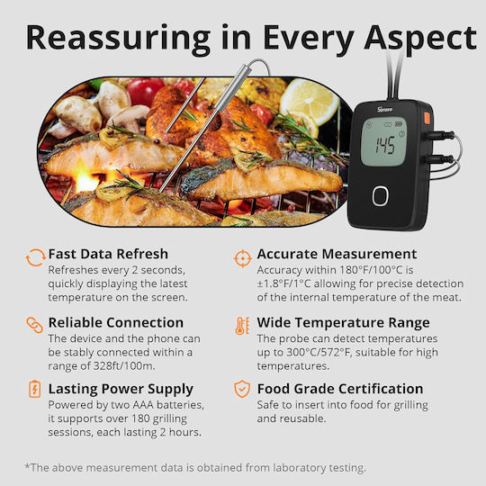 Sonoff Digital BBQ Thermometer with Probe and Bluetooth +20°C / +20°C