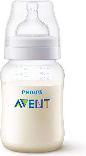 Philips Πλαστικό Μπιμπερό Κατά των Κολικών με Θηλή Σιλικόνης για 1+ μηνών Λευκό 260ml