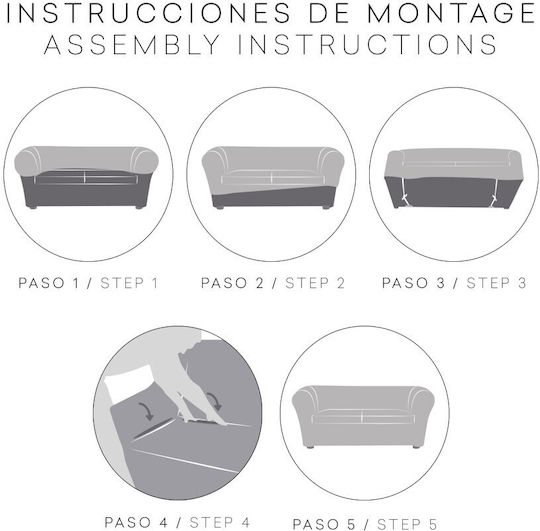 Eysa Premium Roc Elastische Abdeckung für Zweisitziges Sofa C/6 Gray 1Stück F729176C