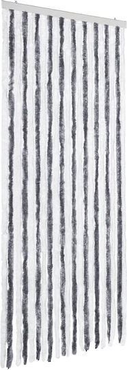 vidaXL Κουρτίνα Πόρτας από Ύφασμα Γκρι-Λευκό 90x200cm 315124