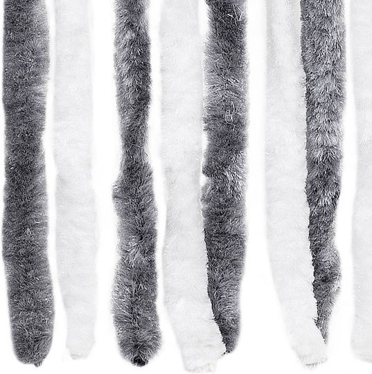vidaXL Fabric Door Curtain Grey-White 90x220cm 241224
