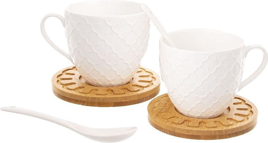 Orion Set Tassen Kaffee aus Porzellan Weiß 250ml 2Stück