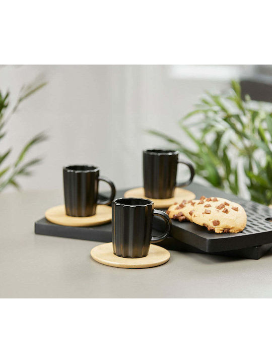 InTheBox Set of Cups Espresso Porcelain Black 6pcs