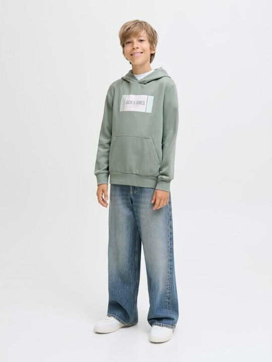 Kids Sweatshirt with Hood and Pockets Green