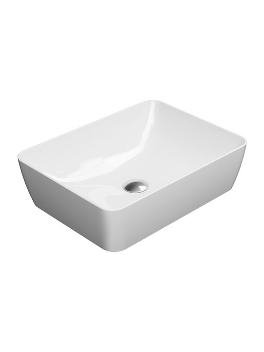 GSI Sand Aufgesetztes Waschbecken Porzellan 60x38x11cm Weiß