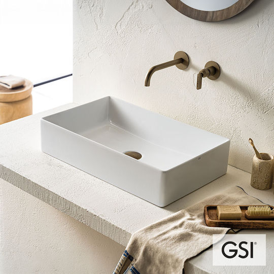 GSI Kube-X Countertop Sink Porcelain 50x37x13cm White
