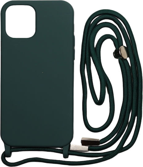 Technovo Lace Back Cover Σιλικόνης με Λουράκι Πράσινο (iPhone 12 / 12 Pro)