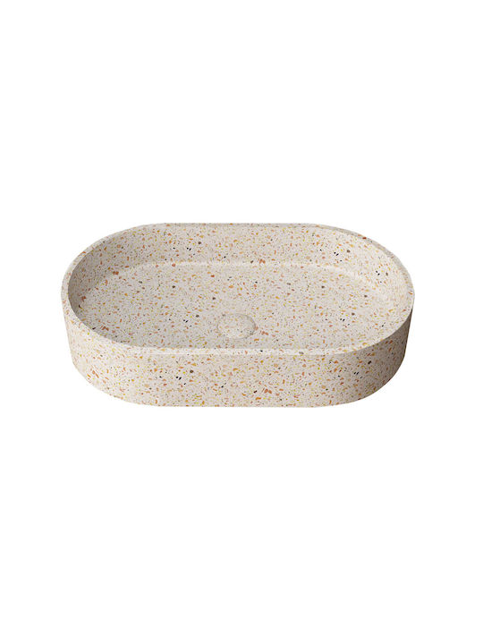 Karag Linus Επικαθήμενος Νιπτήρας Πέτρινος 60x35x12cm Fruitcake