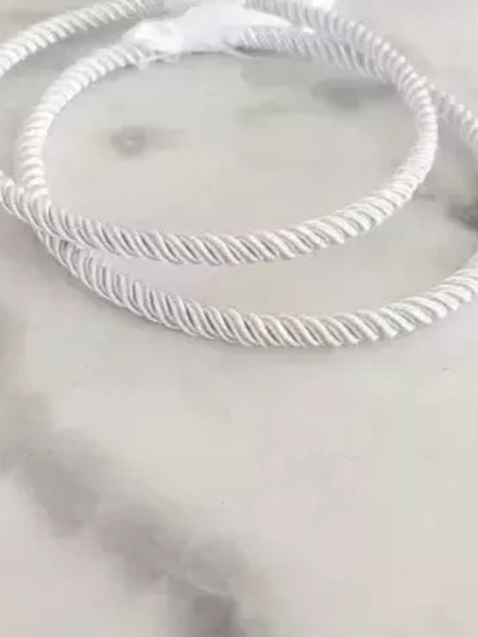 Beautiful Modern & Minimal Wedding Crowns Handmade Satin White Cord 10 Millimeters