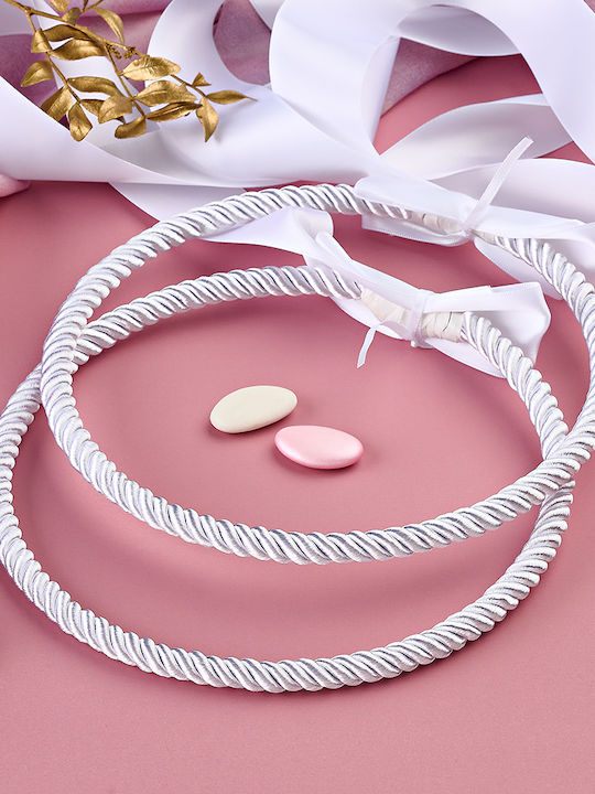 Beautiful Modern & Minimal Wedding Crowns Handmade Satin White Cord 10 Millimeters