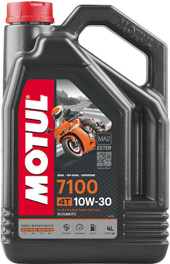 Motul 7100 4T 10W-30 Συνθετικό Λάδι Μοτοσυκλέτας για Τετράχρονους Κινητήρες 4lt
