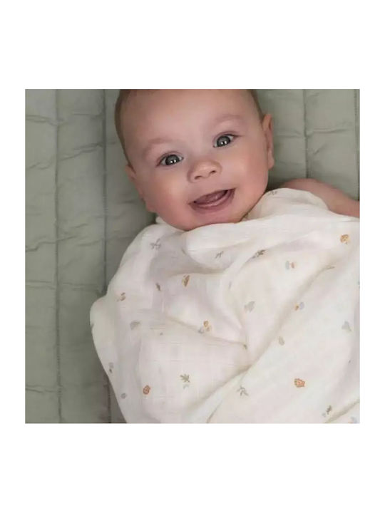 Little Dutch Forest Treasures Swaddle Blanket Made Of Multicolour Muslin 120x120cm