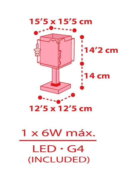 Ango LED Детско Декоративно Осветление Розов 22x16x16εκ.