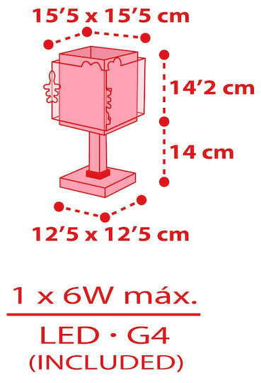 Ango Led Kids Decorative Lamp Pink 22x16x16εκ.