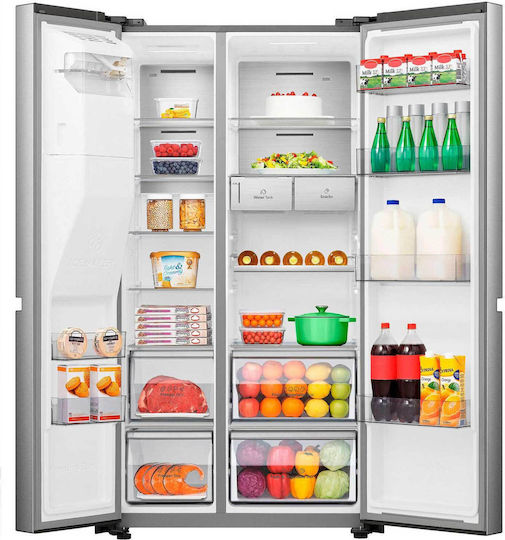 Hisense Side-by-Side Kühlschrank 632Es NoFrost H179xB91xT73cm. Inox RS818N4TIE
