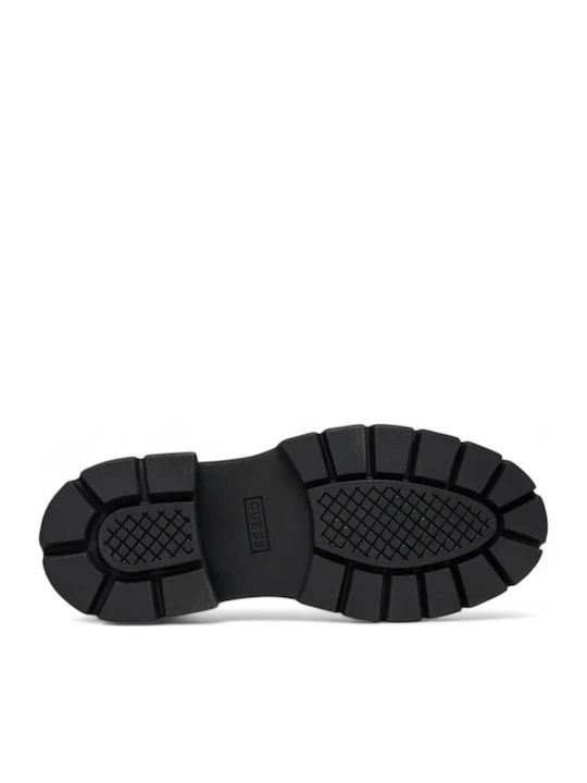 Leder Stiefeletten Damen Schwarz