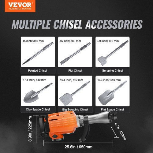 Vevor Impact Demolitionist Electric 2200W with Chuck HEX DXDHYCJZPZNCPZNSBV2