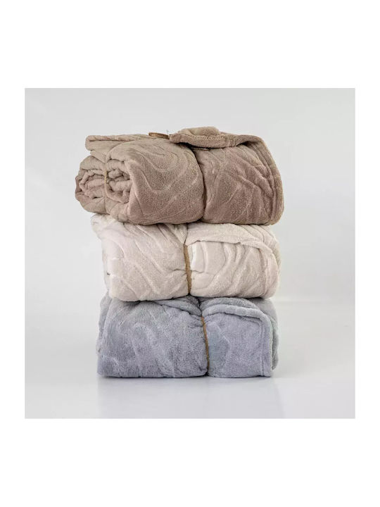 Borea Jungle Κουβέρτα Fleece Μονή 160x240εκ. Εκρού