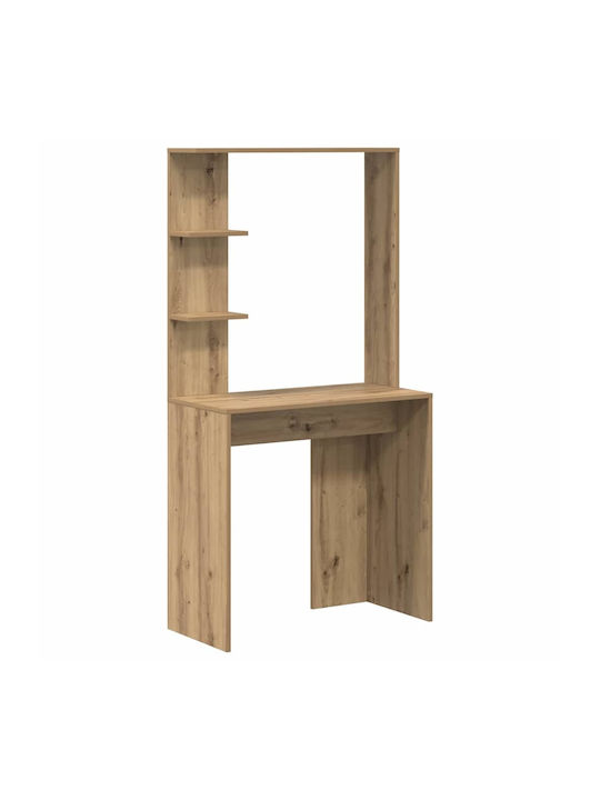Kids Desk with Library made of Melamine Brown 78.5x37x154.5cm