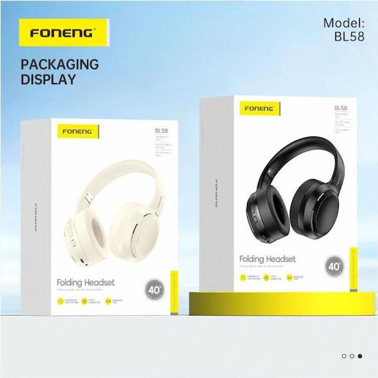 Foneng Fără fir / Cu fir On Ear Căști cu 40 ore de Funcționare Bej