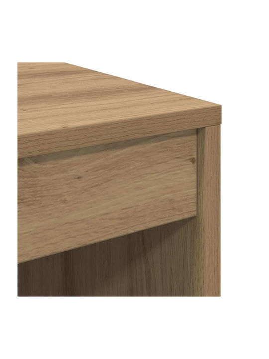 Kids Desk with Library made of Melamine Brown 60x50x76cm