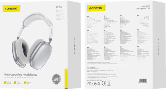 Foneng Fără fir Bluetooth Over Ear Căști cu 36 ore de Funcționare Argintii