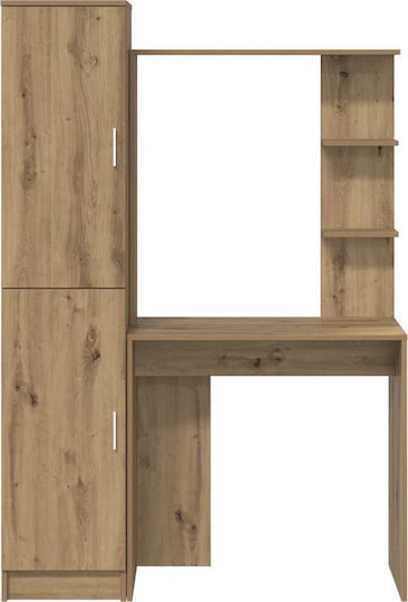 Kids Desk with Library made of Melamine Brown 78.5x37x154.5cm
