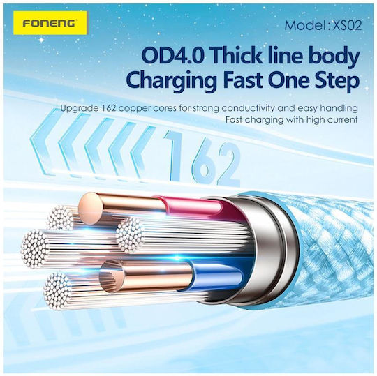 Foneng USB-C to Lightning Cable 27W Λευκό 1.2m
