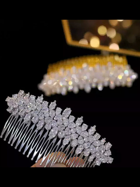 Charlie Luxury Series Our Perfect Side or Back Hairstyle with Bridal Veil Guaranteed Shine 100% Genuine Zircon Crystals