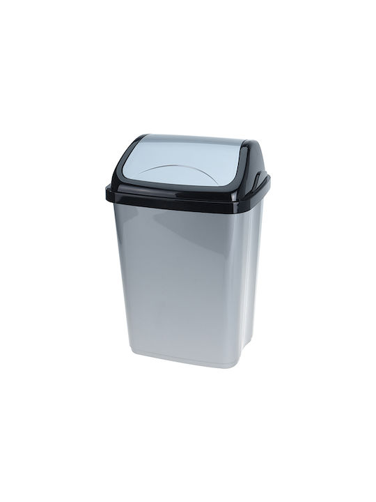 Plastic Waste Bin Grey-Black 5L