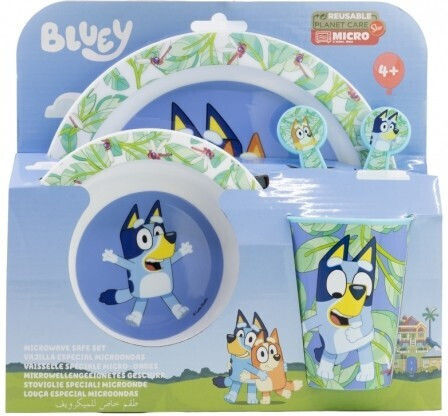 Stor Feeding Set Bluey made of Plastic Light Blue 5pcs