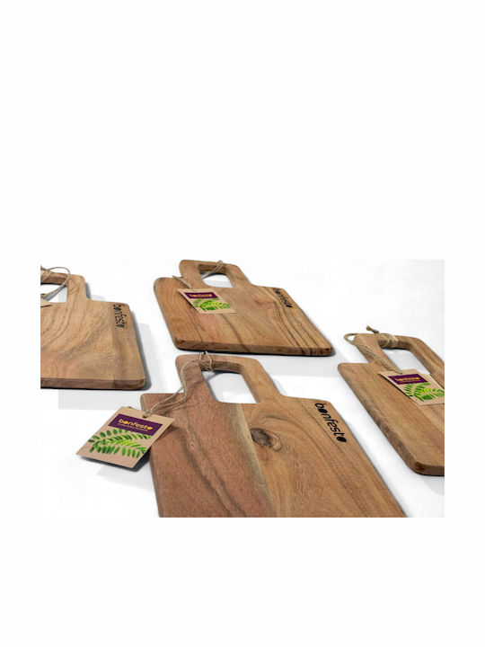Bonfesto Platou de Servire pentru Brânzeturi cu mâner Lemn 25x15x1buc 4buc