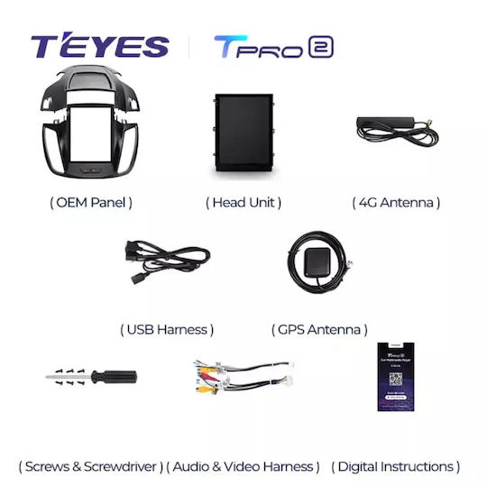 Teyes Tesla Tip Tpro 2 Auto-Monitore Ford Kuga 2 2012-2019 4+64gb 9.7" Qled Octa-Core 1.8GHz Android 4G Bluetooth 5.1 DSP