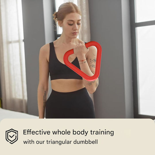 Kettlebell Triangle Greutate Powrx Acoperire din Silicon 30.5 X 28 X 3.7 Cm 4.7 Kg Roșu