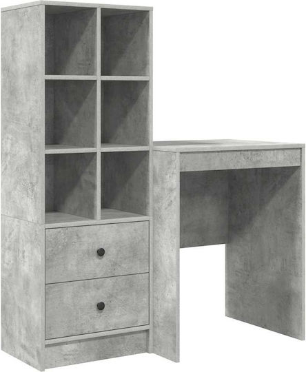Kinderschreibtisch mit Bibliothek aus Melamin Gray 60x50x76cm