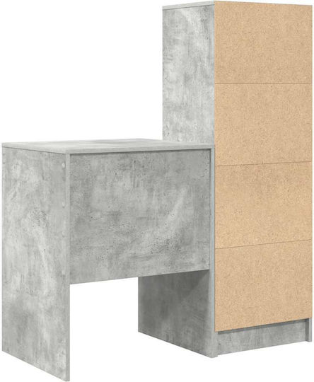 Kinderschreibtisch mit Bibliothek aus Melamin Gray 60x50x76cm