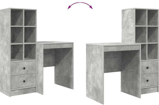 Kinderschreibtisch mit Bibliothek aus Melamin Gray 60x50x76cm
