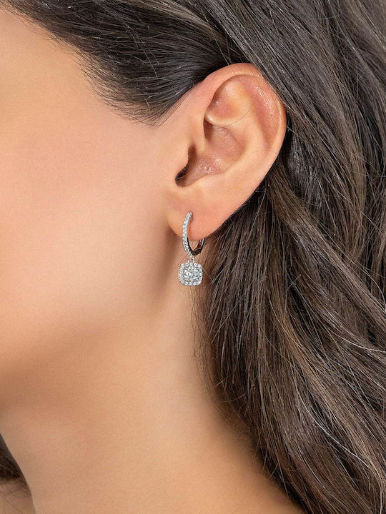 Kiriakos Gofas Silver Earrings with Moissanite