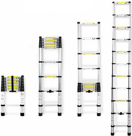 Teleskopische Leiter Aluminium 14 Stufen mit maximaler Höhe 4.4m Stufen
