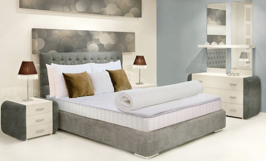 Mattress Topper Argentum Therapy Semi-Double Foam with Removable Cover 120x200x5cm