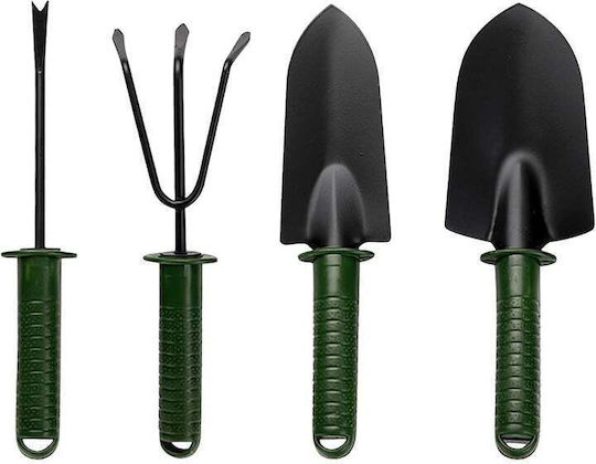 Satz 4 Kleine Gartenwerkzeuge Metall Rutschfester Griff Leicht Zu Verstauen Schwarz